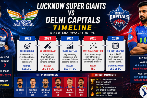 Lucknow Super Giants vs Delhi Capitals Timeline