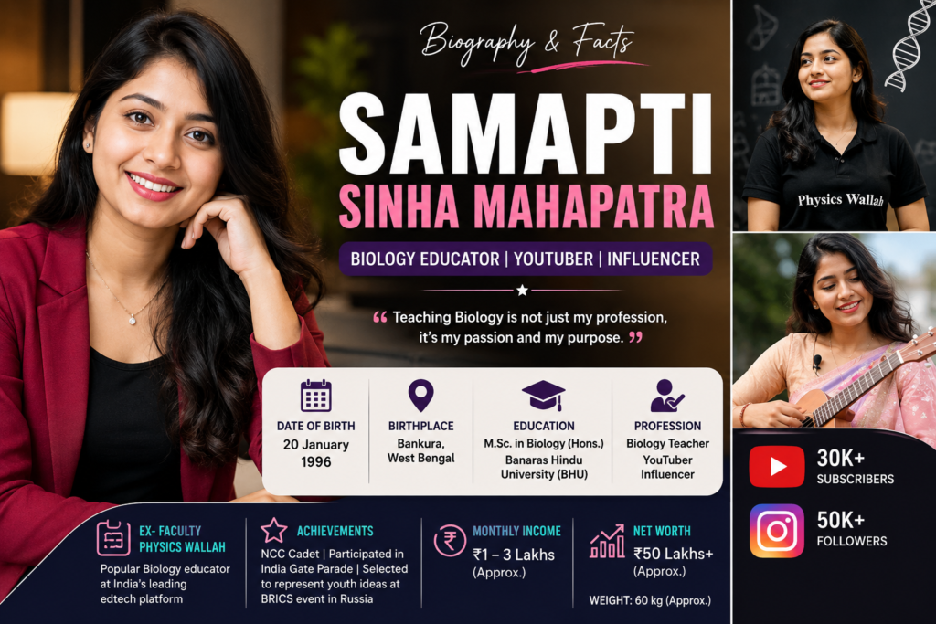 Samapti Sinha Mahapatra Mam Age, Biography, Husband, Salary, Height