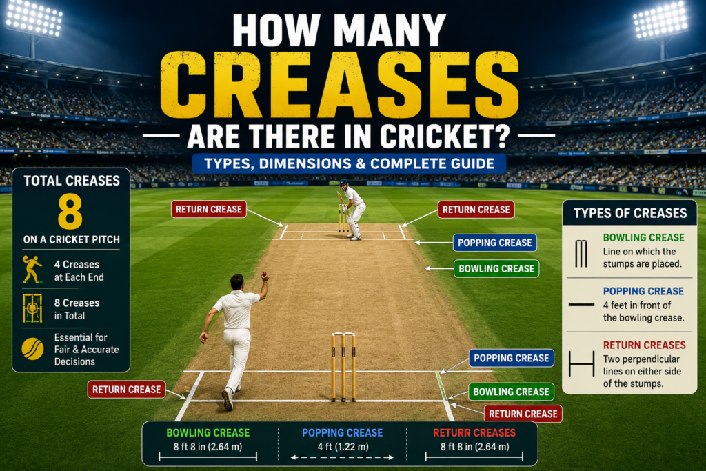 How Many Creases Are There in Cricket Complete Guide to Cricket Creases Explained