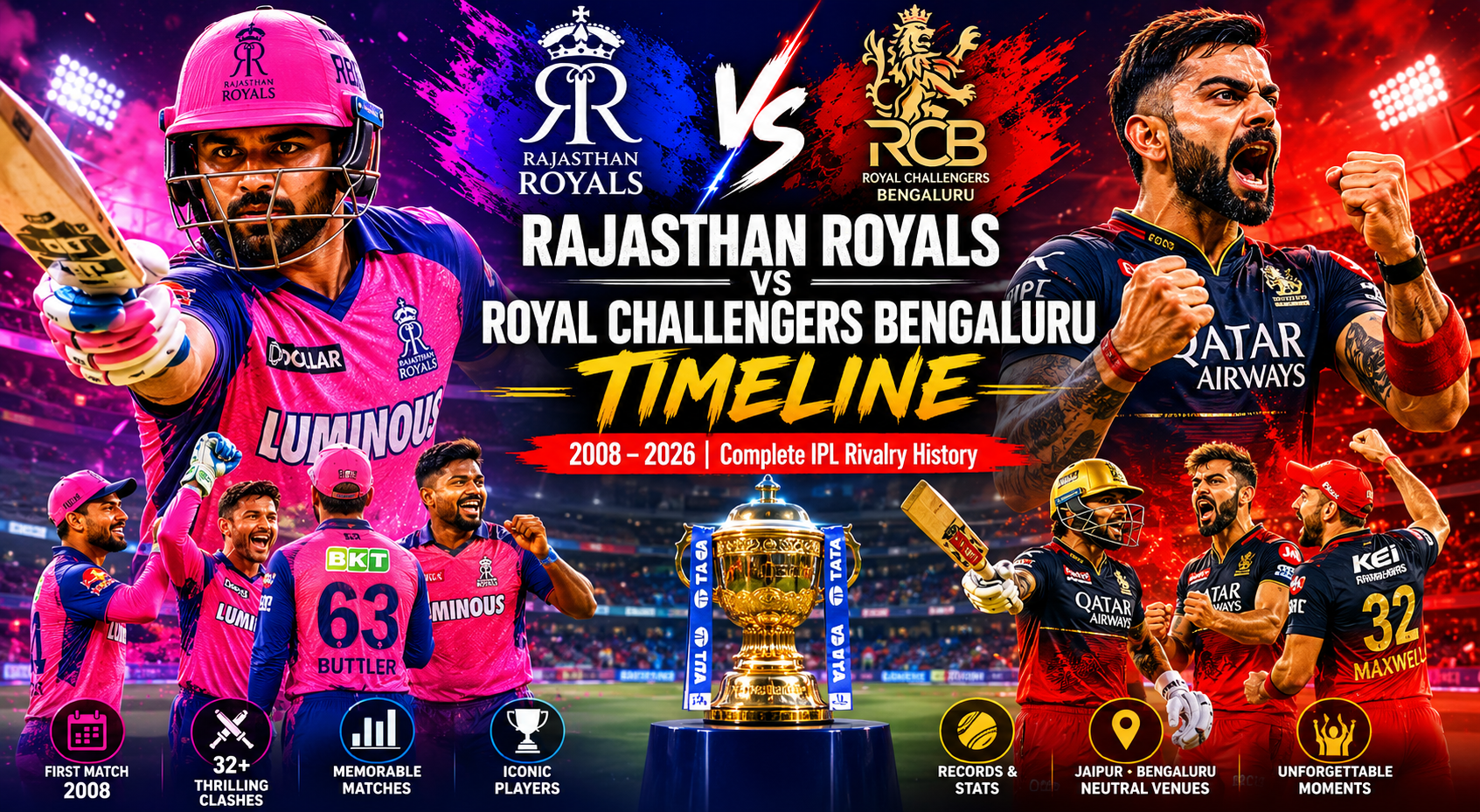 Rajasthan Royals vs Royal Challengers Bengaluru Timeline